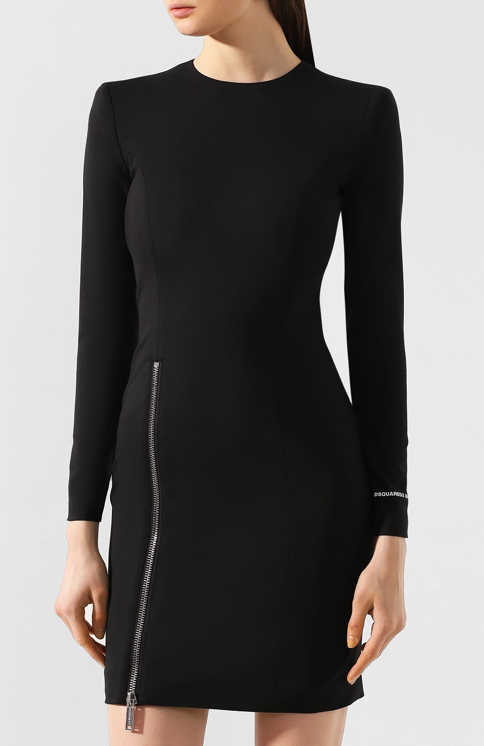 Шерстяное платье DSQUARED2 черного цвета по цене 95100 руб., арт. S75CV0224/S40320, фото 3 Шерстяное платье DSQUARED2, арт. S75CV0224/S40320, фото 3