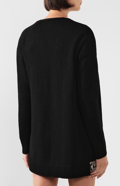 Кардиган из смеси шерсти и вискозы SAINT LAURENT черного цвета по цене 150000 руб., арт. 605878/YAJT2, фото 4 Кардиган из смеси шерсти и вискозы SAINT LAURENT, арт. 605878/YAJT2, фото 4