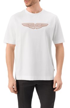 Мужская хлопковая футболка boss x aston martin BOSS CAMEL белого цвета, арт. 50537881 | Фото 3 (Длина (для топов): Стандартные; Материал внешний: Хлопок; Рукава: Короткие; Стили: Кэжуэл; Принт: С принтом; Кросс-КТ: Джерси; Мужское Кросс-КТ: Футболка-одежда)