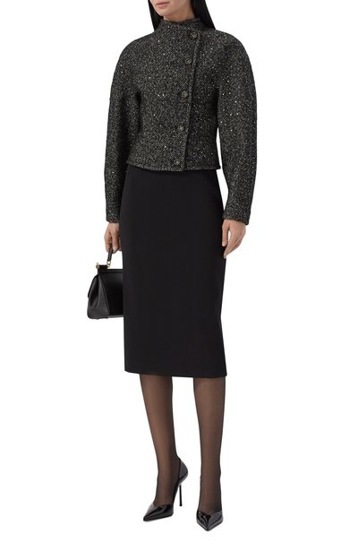 Жакет ELIE SAAB серого цвета по цене 343000 руб., арт. J0286NF26/LR002, фото 2 Жакет ELIE SAAB, арт. J0286NF26/LR002, фото 2