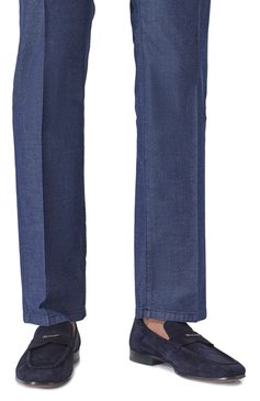 Мужские замшевые лоферы KITON темно-синего цвета, арт. USSA271N0119606 | Фото 3 (Материал внешний: Натуральная кожа, Замша; Материал сплава: Проставлено; Нос: Не проставлено; Материал внутренний: Натуральная кожа; Стили: Кэжуэл)