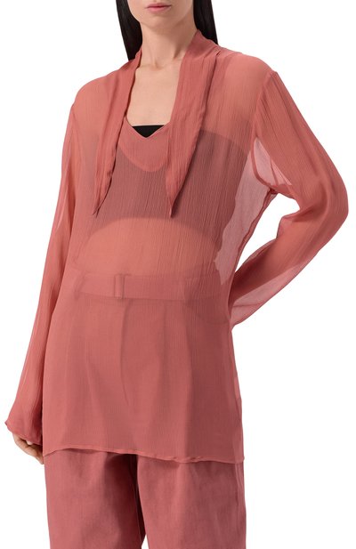 Шелковая блузка ALBUS LUMEN розового цвета по цене 55200 руб., арт. AL.RT25.001.BL0USE, фото 3 Шелковая блузка ALBUS LUMEN, арт. AL.RT25.001.BL0USE, фото 3