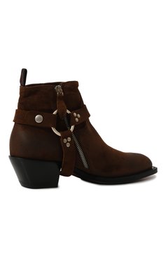 Женские замшевы�е казаки SONORA BOOTS коричневого цвета, арт. DUB453RBSU006W/SUEDE 0IL | Фото 5 (Каблук высота: Низкий; Материал внутренний: Натуральная кожа; Материал сплава: Проставлено; Каблук тип: Устойчивый; Материал утеплителя: Без утеплителя; Подошва: Плоская; Драгоценные камни: Проставлено; Материал внешний: Замша)