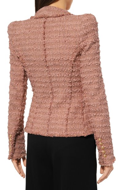 Жакет BALMAIN темно-розового цвета по цене 276000 руб., арт. AF1SI207XE36, фото 4 Жакет BALMAIN, арт. AF1SI207XE36, фото 4