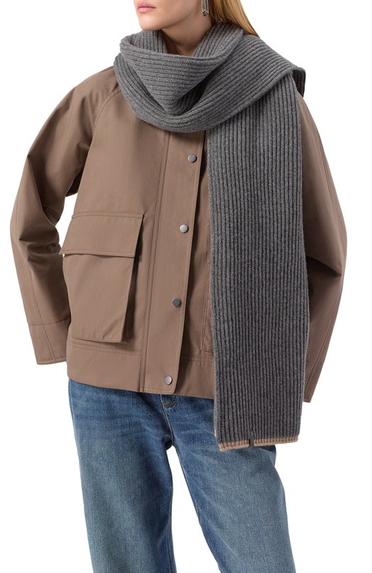 Кашемировый шарф Brunello Cucinelli M12504989 Серый  M12504989 Фото 2