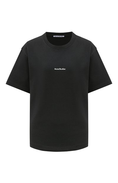 Хлопковая футболка ACNE STUDIOS темно-серого цвета по цене 22800 руб., арт. FN-WN-TSHI000196900, фото 1 Хлопковая футболка ACNE STUDIOS, арт. FN-WN-TSHI000196900, фото 1