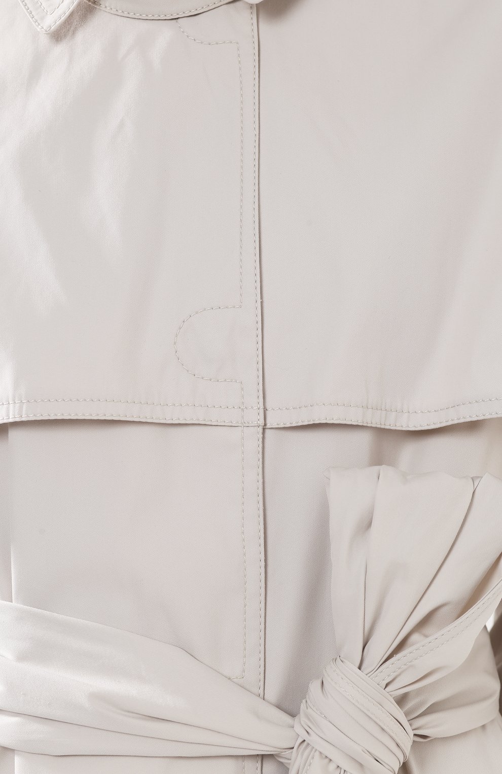 Однотонное хлопковое пальто с поясом BOTTEGA VENETA светло-бежевого цвета по цене 413000 руб., арт. 512944/VAQ80, фото 5 Однотонное хлопковое пальто с поясом BOTTEGA VENETA, арт. 512944/VAQ80, фото 5