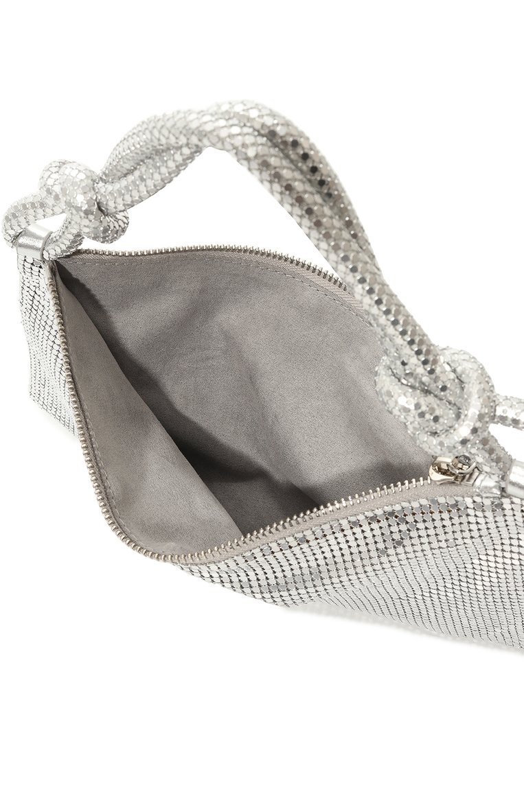 Женская сумка hera CULT GAIA серебряного цвета, арт. SH2086 | Фото 5 (Женское Кросс-КТ: Вечерняя сумка; Сумки-технические: Сумки top-handle; Размер: medium; Материал сплава: Проставлено; Драгоценные камни: Проставлено; Материал: Экокожа)