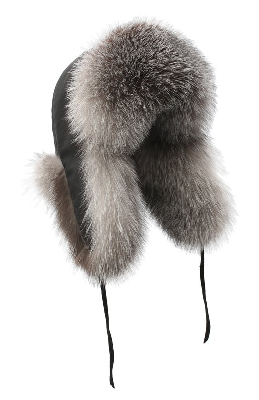 Шапка-ушанка Саша с отделкой из песца FurLand 0196003310010600136 Серый  0196003310010600136