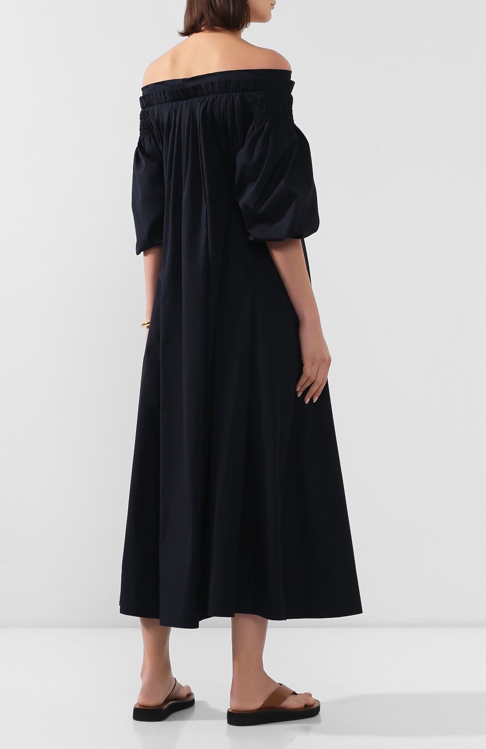 Хлопковое платье GABRIELA HEARST, арт. 220446/T030/38/DARK NAVY, фото 4