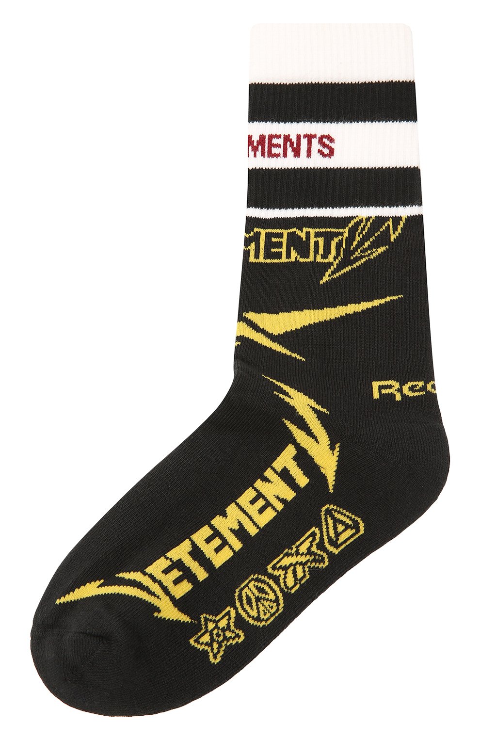 Хлопковые носки VETEMENTS черного цвета по цене 14750 руб., арт. UE51S0200B 1053/W, фото 1 Хлопковые носки VETEMENTS, арт. UE51S0200B 1053/W, фото 1