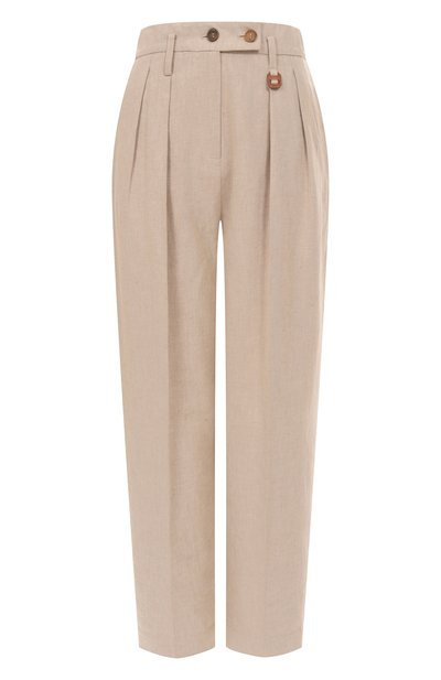 Женские брюки из хлопка и льна LORENA ANTONIAZZI, арт. E2536PA63A/9715