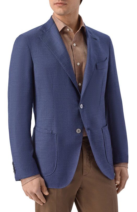 Шерстяной пиджак Andrea Campagna SALINA C0N SPALLINA BASSA/T26123 Синий  SALINA C0N SPALLINA BASSA/T26123 Фото 3