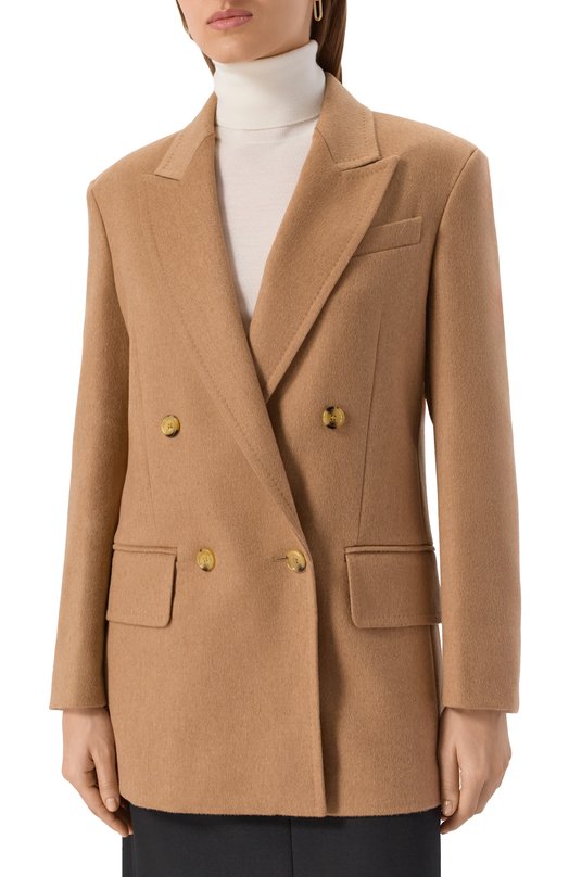 Шерстяной жакет Max Mara 0LIMPIA Бежевый  0LIMPIA Фото 3