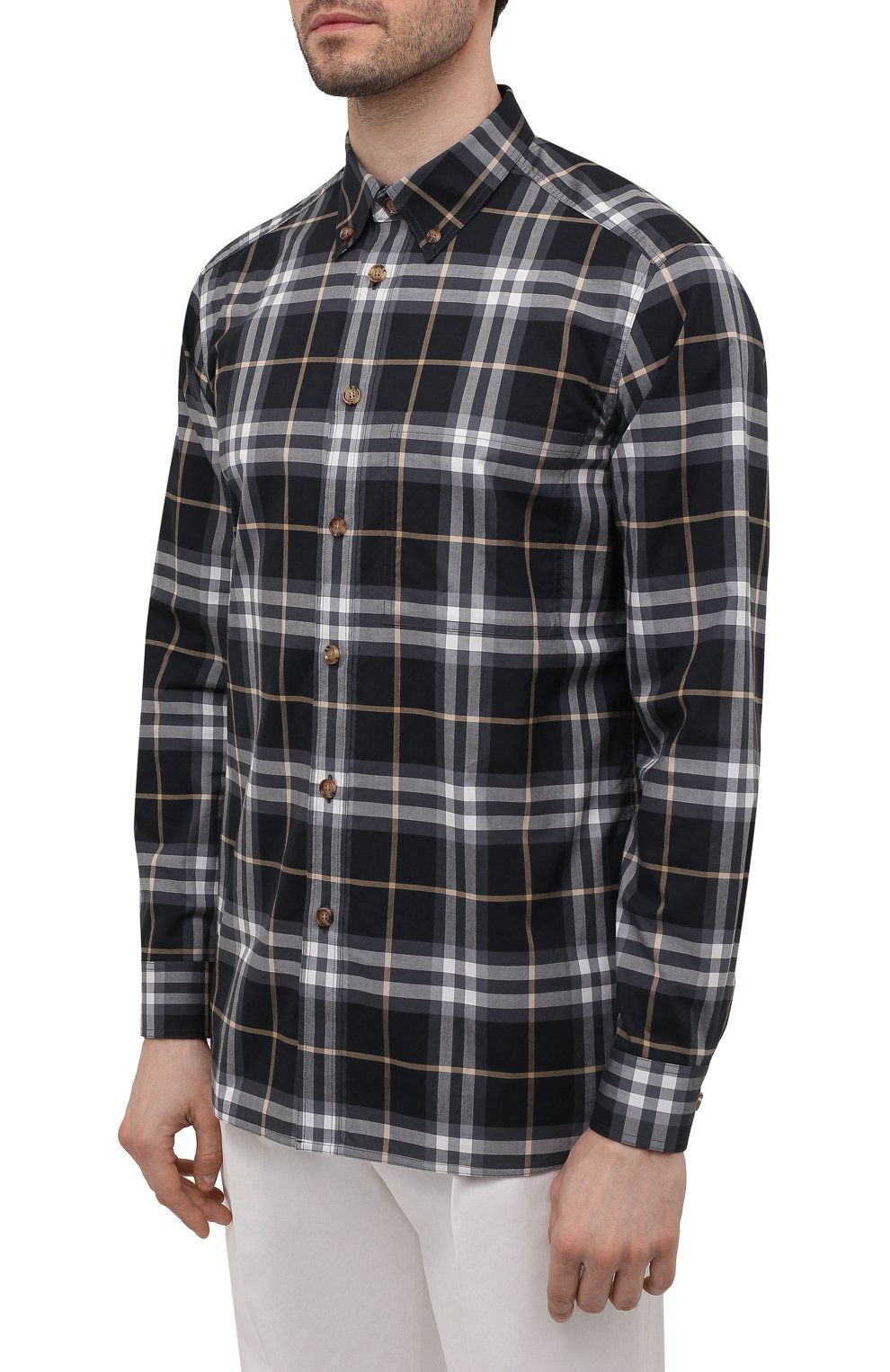 Хлопковая рубашка BURBERRY, арт. 8048147, фото 3
