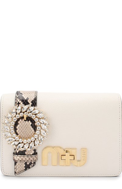 Сумка с брошью на цепочке MIU MIU, арт. 5BF068-2BPF-F0I0B-OJO, фото 1