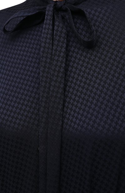 Шелковое платье SAINT LAURENT темно-синего цвета по цене 313000 руб., арт. 632448/Y3B08, фото 5 Шелковое платье SAINT LAURENT, арт. 632448/Y3B08, фото 5