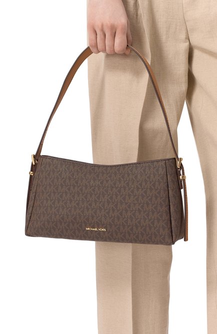 Женская сумка moore medium MICHAEL MICHAEL KORS коричневого цвета, арт. 32R5G90C6B | Фото 2 (Драгоценные камни: Проставлено; Материал: Резина, Пластик; Размер: medium; Материал сплава: Проставлено)