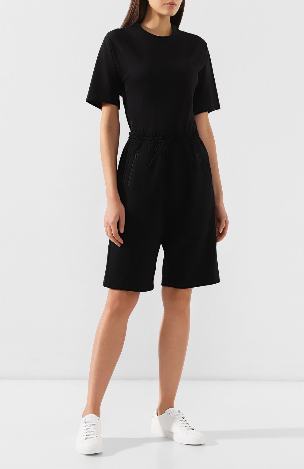 Хлопковые шорты Y-3 черного цвета по цене 11350 руб., арт. DY7194/W, фото 2 Хлопковые шорты Y-3, арт. DY7194/W, фото 2