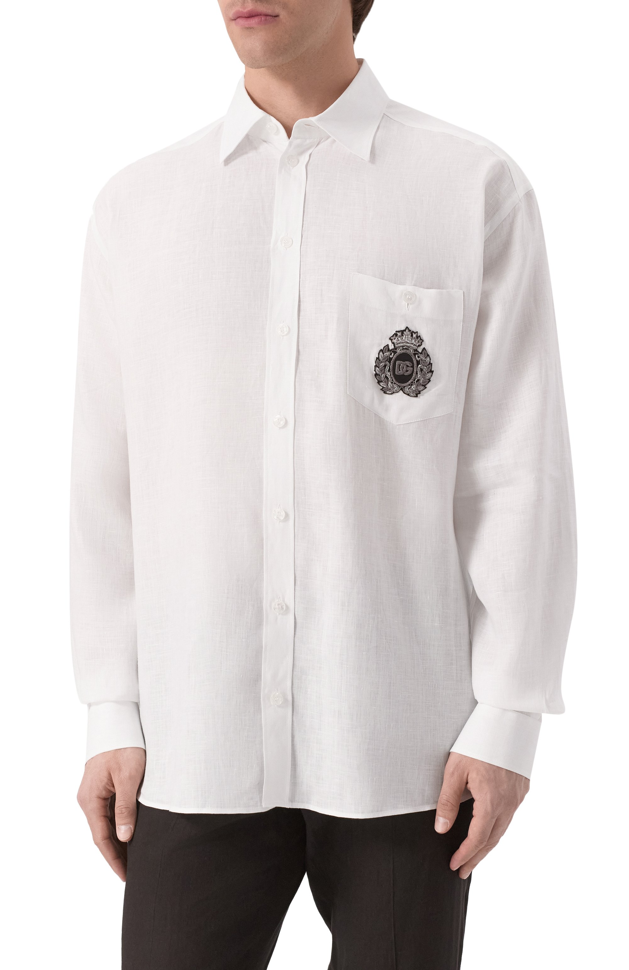 Льняная рубашка DOLCE & GABBANA, арт. G5MS2Z/FU4IK, фото 3