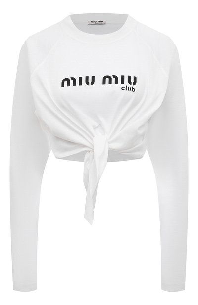 Женская хлопковый лонгслив MIU MIU, арт. MJL720-1X95-F0009