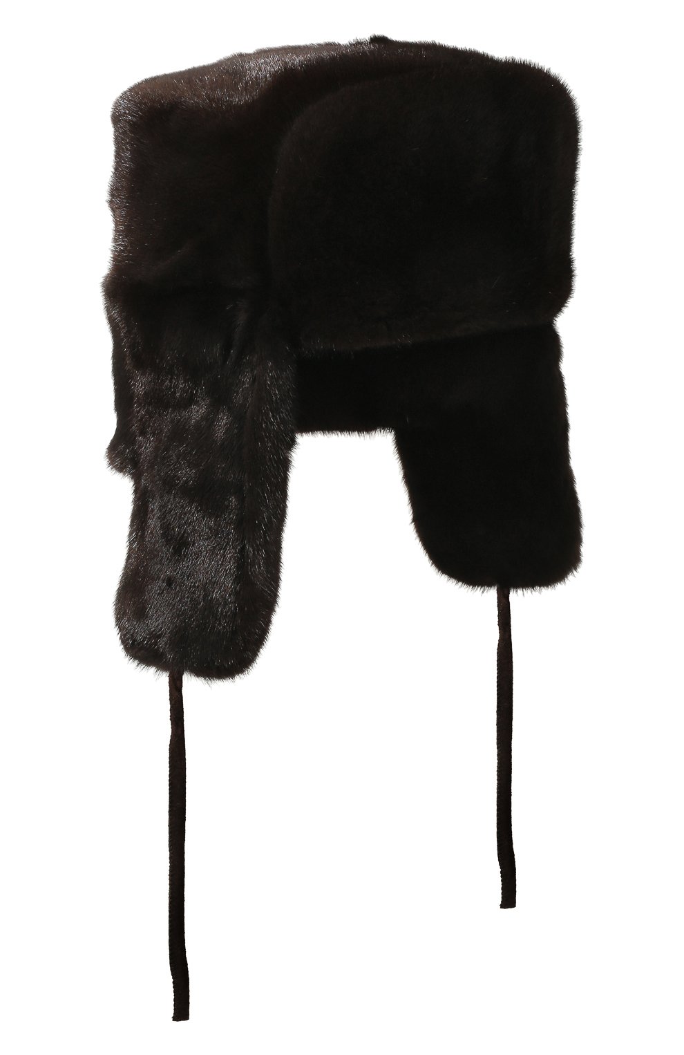 Шапка-ушанка с отделкой из меха норки VICTORIA KUSENKOVA темно-коричневого цвета по цене 94600 руб., арт. 330200004126, фото 1 Шапка-ушанка с отделкой из меха норки VICTORIA KUSENKOVA, арт. 330200004126, фото 1