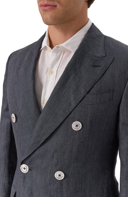 Льняной пиджак Dolce & Gabbana G2QS7T/FU4MF Серый  G2QS7T/FU4MF Фото 7