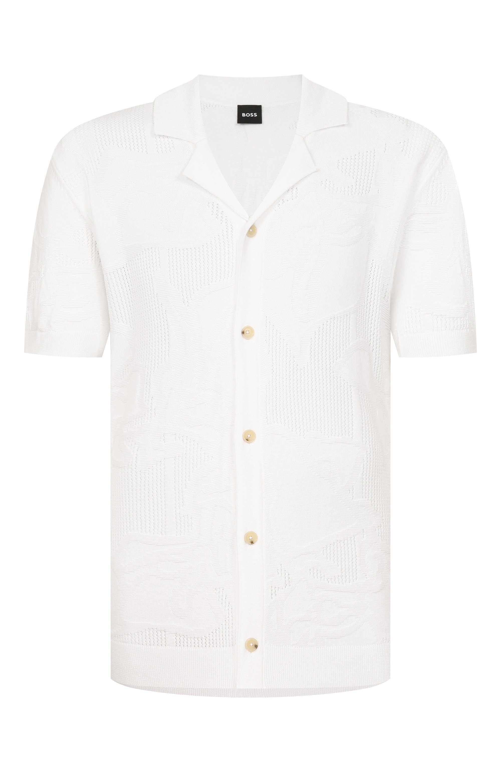 Хлопковая рубашка BOSS белого цвета по цене 29950 руб., арт. 50560478, фото 1 Хлопковая рубашка BOSS, арт. 50560478, фото 1