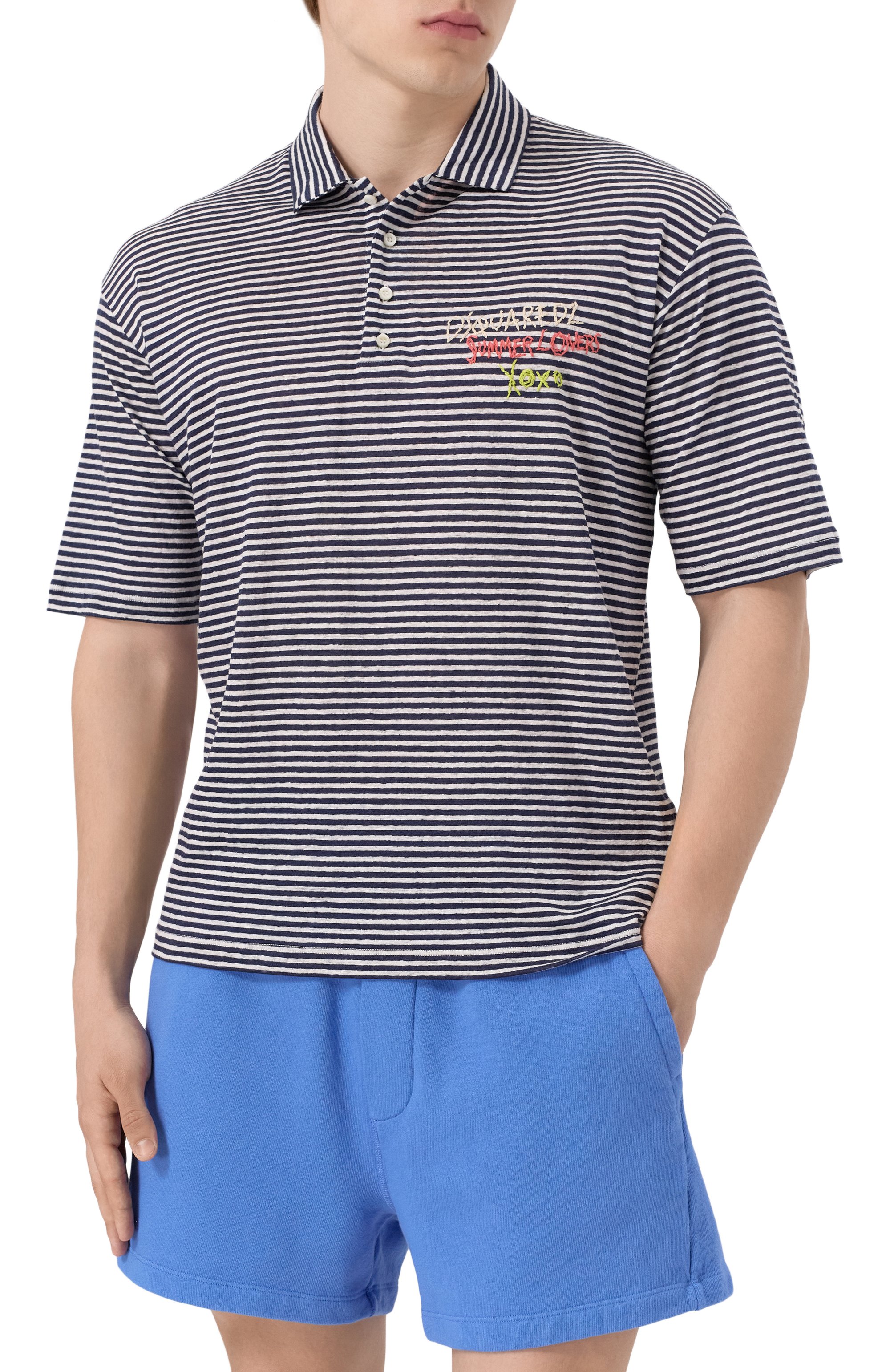 Льняное поло DSQUARED2, арт. S78GL0023/S23601, фото 3