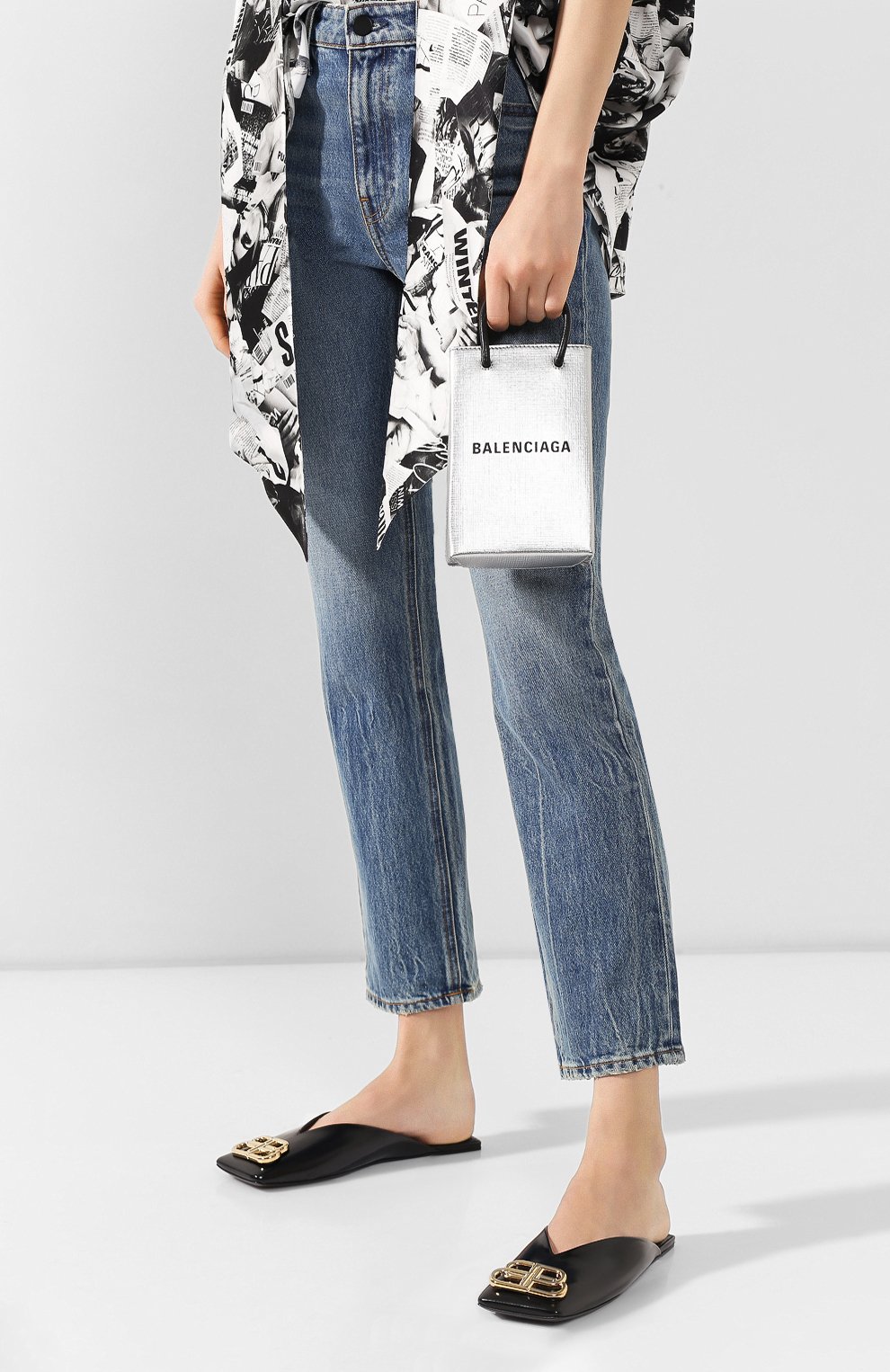 Кожаный чехол shopping для телефона BALENCIAGA, арт. 593826/0AI4N, фото 5