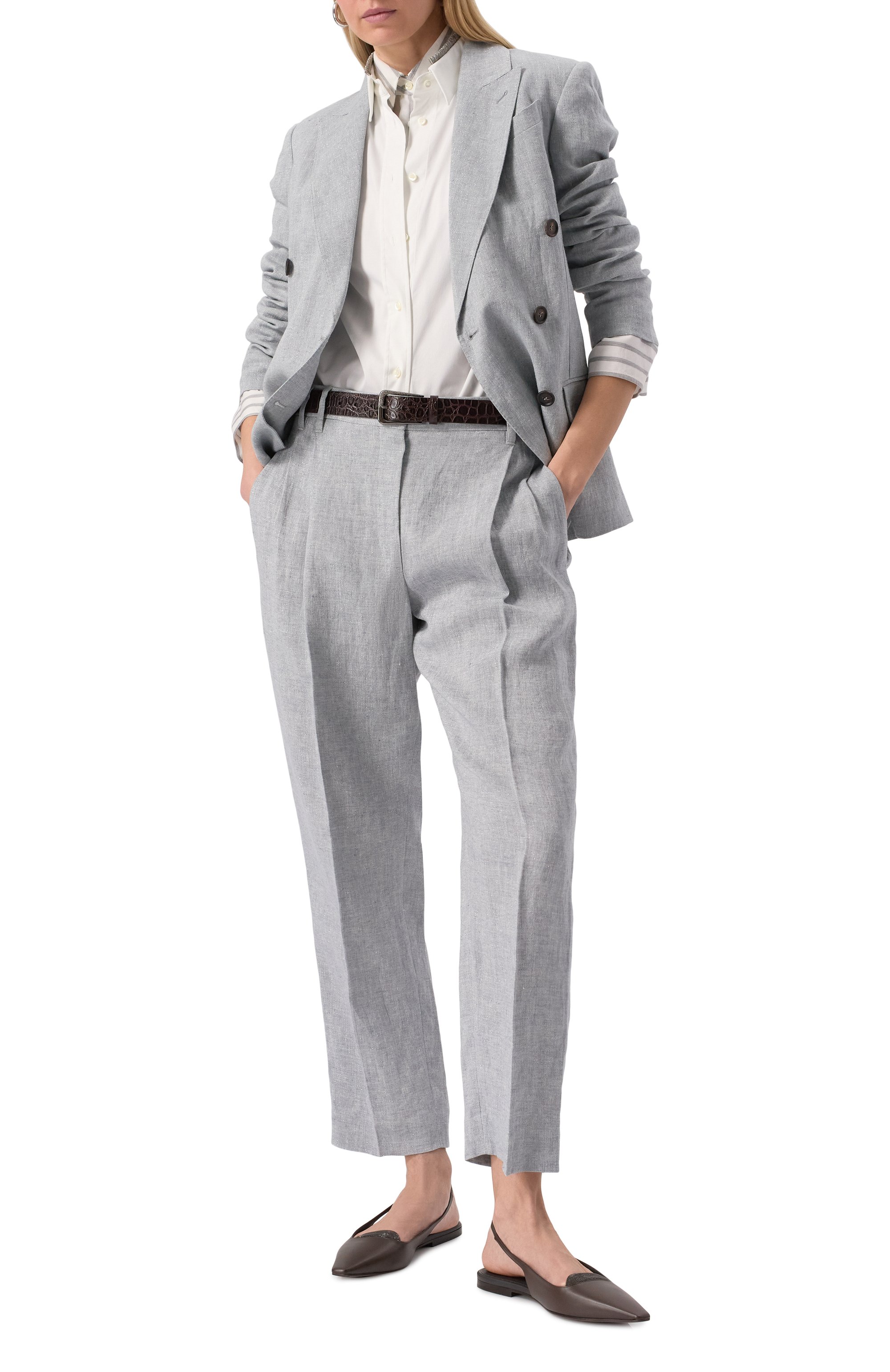 Льняные брюки BRUNELLO CUCINELLI, арт. MH547P8308, фото 2