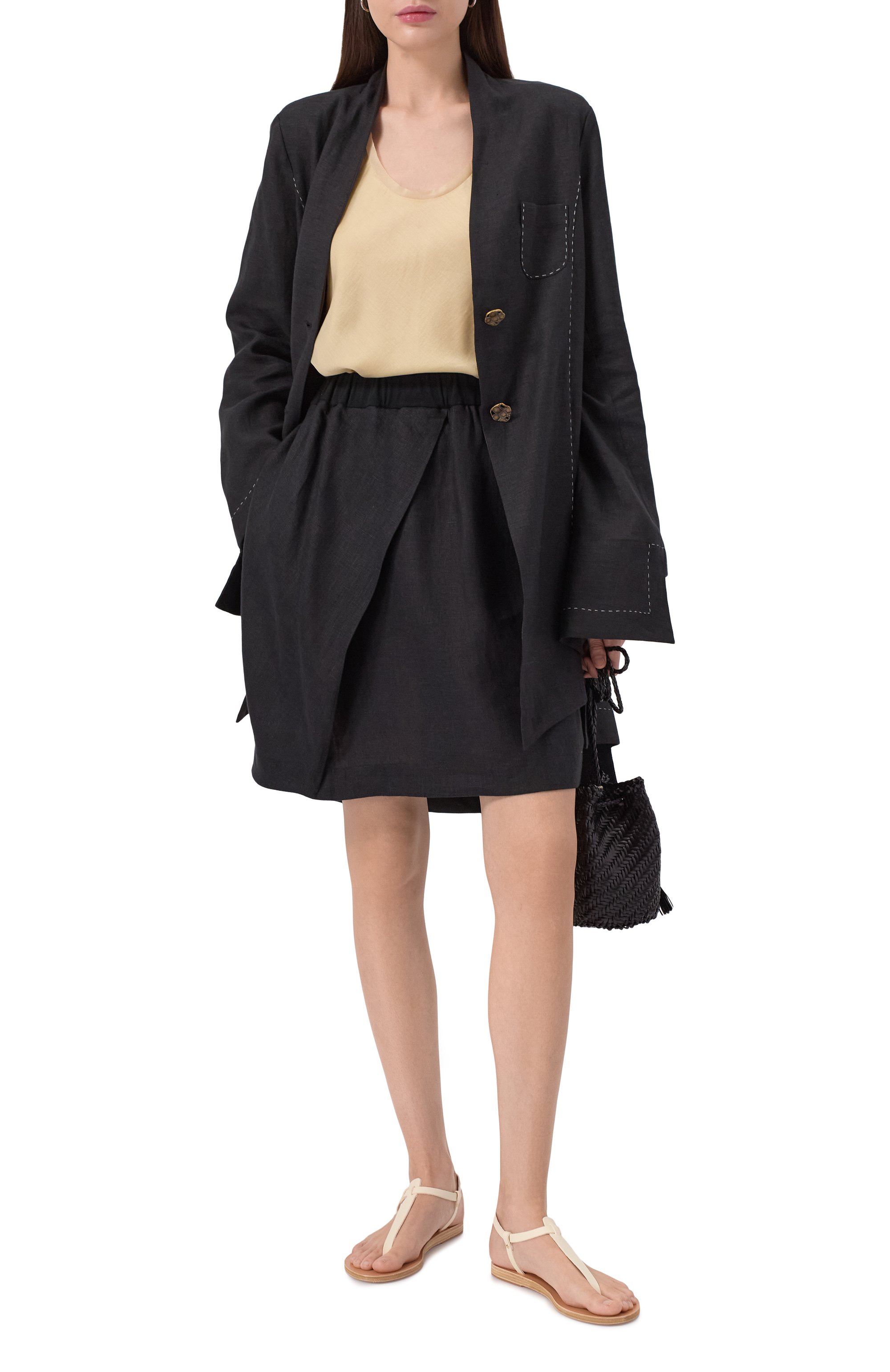 Льняная юбка MIDGARD PARIS черного цвета по цене 34000 руб., арт. SK2002-LN-BK, фото 2 Льняная юбка MIDGARD PARIS, арт. SK2002-LN-BK, фото 2