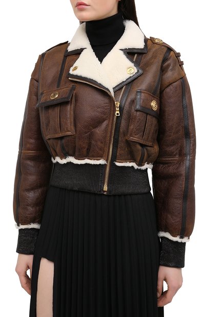 Кожаная куртка BALMAIN коричневого цвета по цене 358000 руб., арт. UF08650/L050, фото 3 Кожаная куртка BALMAIN, арт. UF08650/L050, фото 3