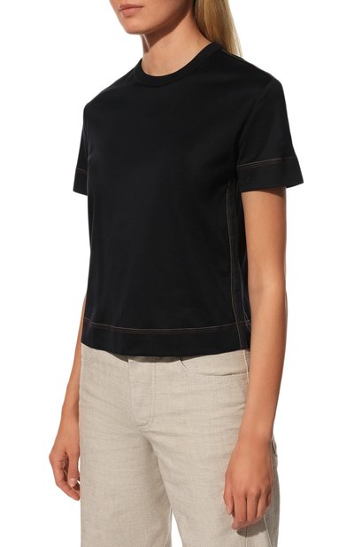 Хлопковая футболка LORO PIANA темно-синего цвета по цене 36650 руб., арт. FAL2559, фото 3 Хлопковая футболка LORO PIANA, арт. FAL2559, фото 3