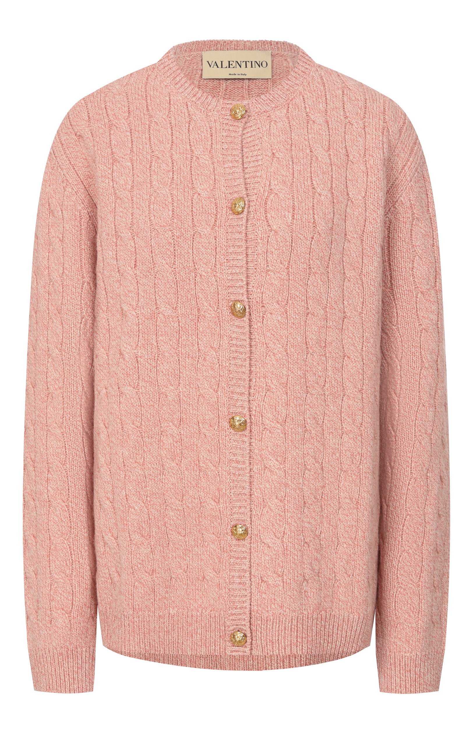 Шерстяной кардиган VALENTINO розового цвета по цене 228500 руб., арт. 9B3KA16K/ADK, фото 1 Шерстяной кардиган VALENTINO, арт. 9B3KA16K/ADK, фото 1