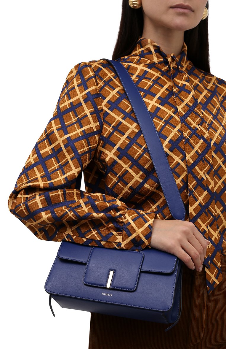 Женская сумка georgia WANDLER синего цвета, арт. GE0RGIA BAG | Фото 5 (Материал: Натуральная кожа; Сумки-технические: Сумки top-handle, Сумки через плечо; Размер: small)