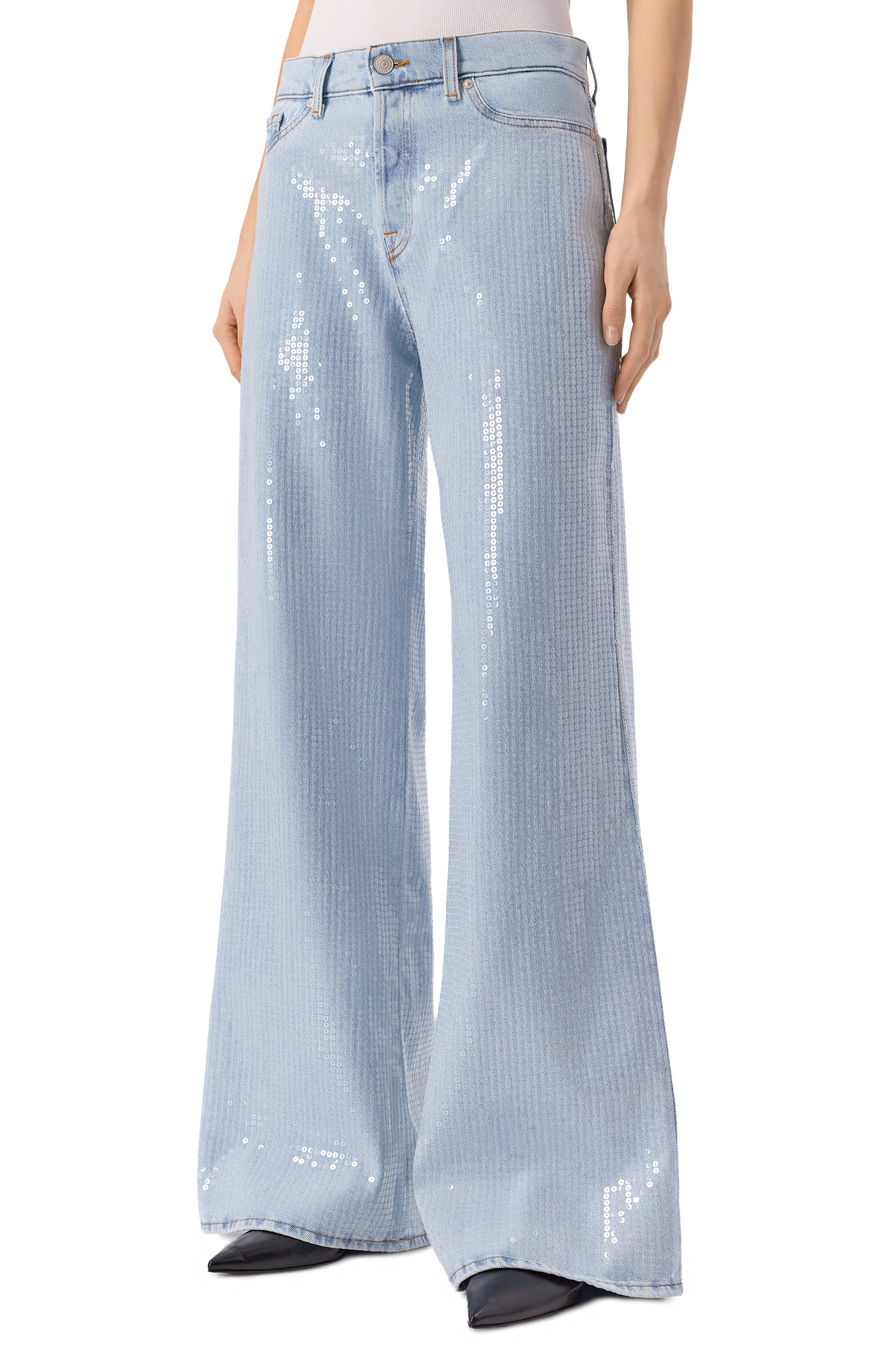 Джинсы с отделкой пайетками lotta 7 FOR ALL MANKIND, арт. 7UG2PC10-1ZX, фото 3