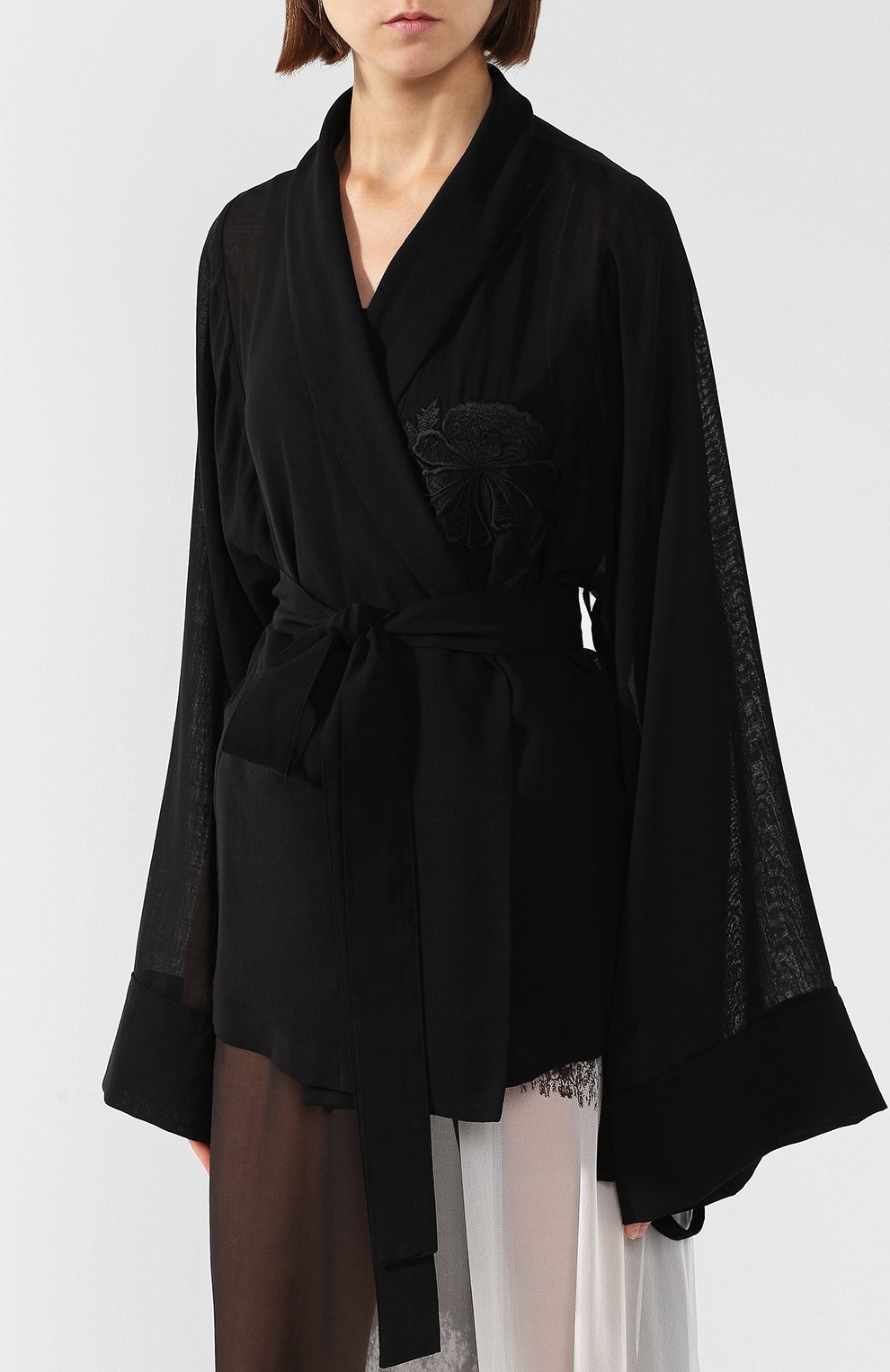 Шерстяной жакет с поясом и декоративной вышивкой ANN DEMEULEMEESTER, арт. 1801-1830-P-116-099, фото 3