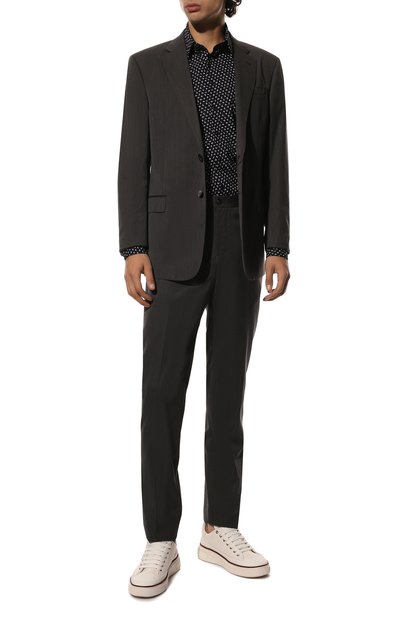 Хлопковая рубашка GIORGIO ARMANI темно-синего цвета по цене 73200 руб., арт. 8WGCCZ98/TZB35, фото 2 Хлопковая рубашка GIORGIO ARMANI, арт. 8WGCCZ98/TZB35, фото 2