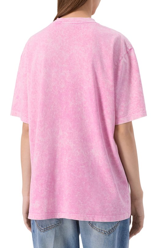Хлопковая футболка MSGM 3941MDM106SE/257589 Розовый  3941MDM106SE/257589 Фото 4