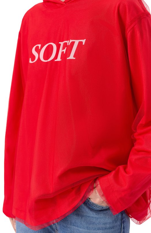 Хлопковая худи MSGM 3942MDM79D/257798 Красный  3942MDM79D/257798 Фото 5