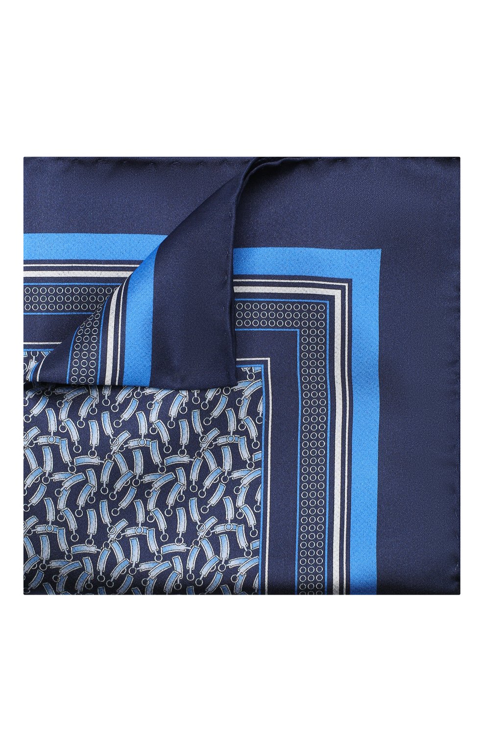Шелковый платок ZILLI темно-синего цвета по цене 8995 руб., арт. 50192/HANDKERCHIEF, фото 1 Шелковый платок ZILLI, арт. 50192/HANDKERCHIEF, фото 1
