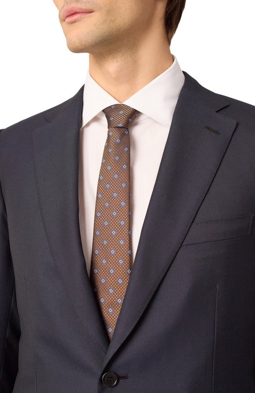 Шелковый галстук Canali 18/HJ04196 Коричневый  18/HJ04196 Фото 2