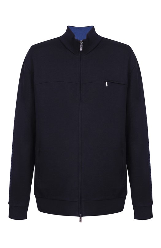 Кардиган из хлопка и шелка Zilli JSS001M0112VGCJ00/62-64 Синий JSS001M0112VGCJ00/62-64