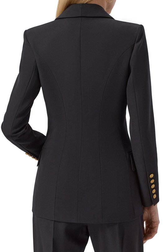 Шерстяной жакет Balmain CF1SH020/WC09 Чёрный  CF1SH020/WC09 Фото 4