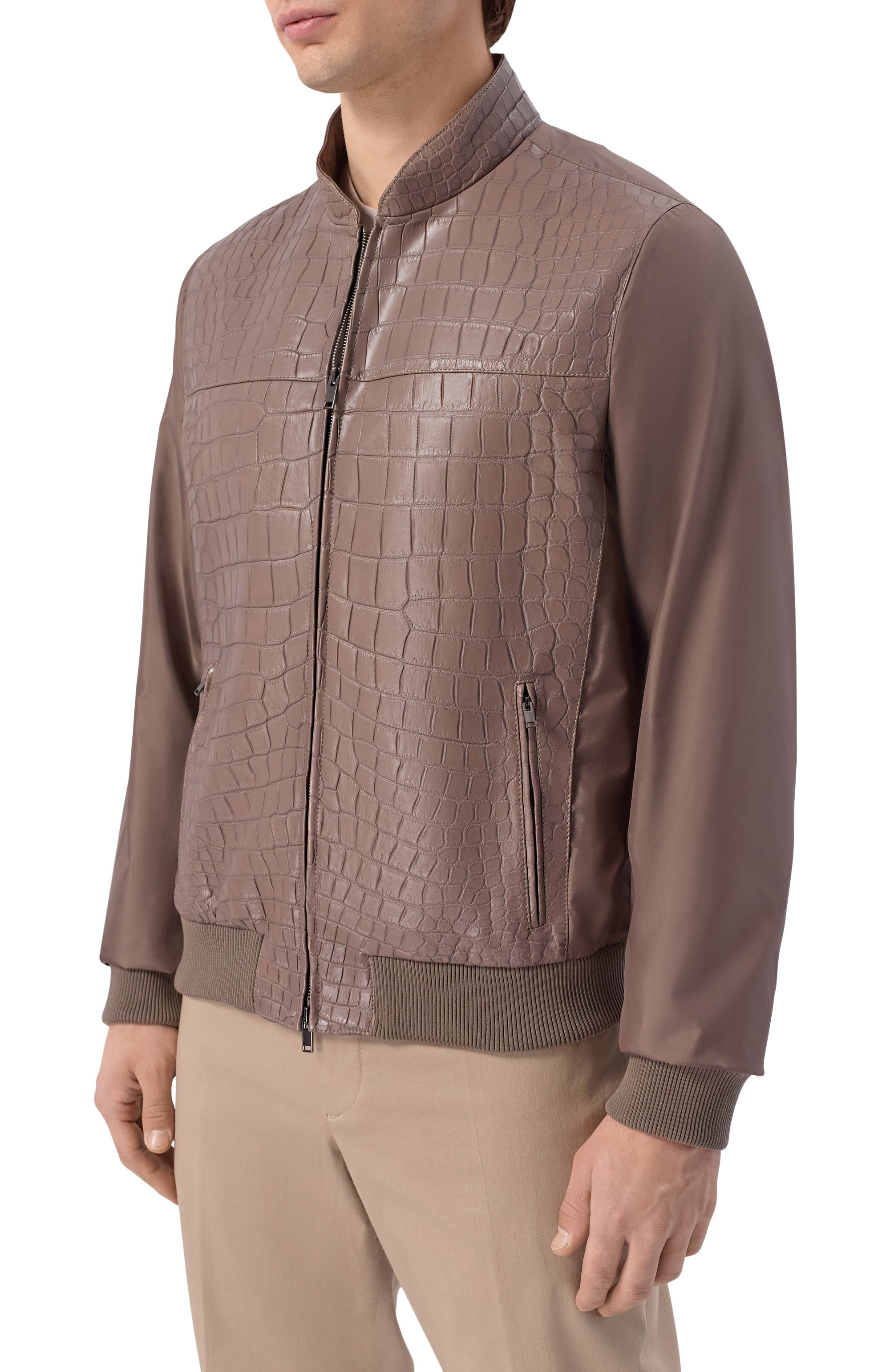 Бомбер с отделкой из кожи крокодила MVST, арт. M26.CSM.L402/1122, фото 3