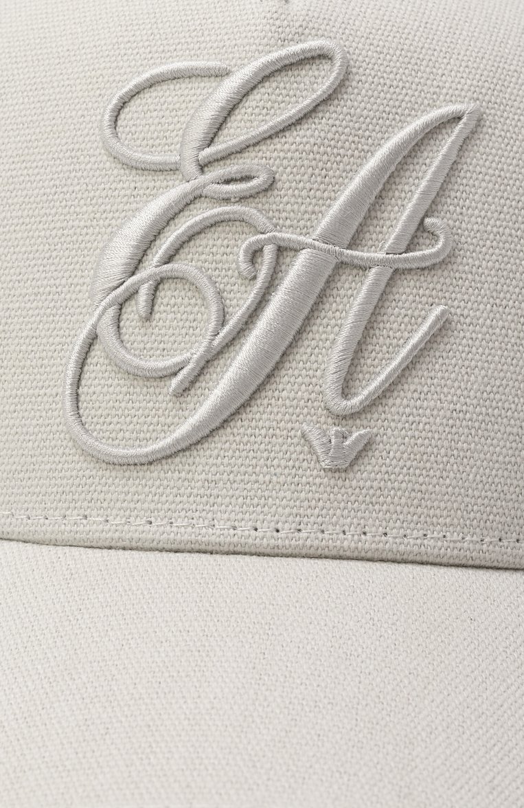 Женская хлопковая бейсболка EMPORIO ARMANI светло-серого цвета, арт. EW001895/AF14765 | Фото 4 (Материал: Хлопок, Текстиль; Нос: Не проставлено)