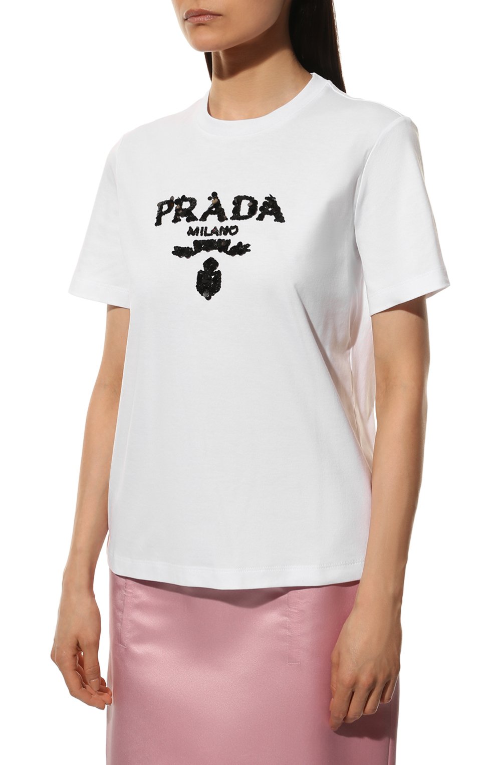 Хлопковая футболка PRADA, арт. 35838R-103H-F0009-162, фото 3