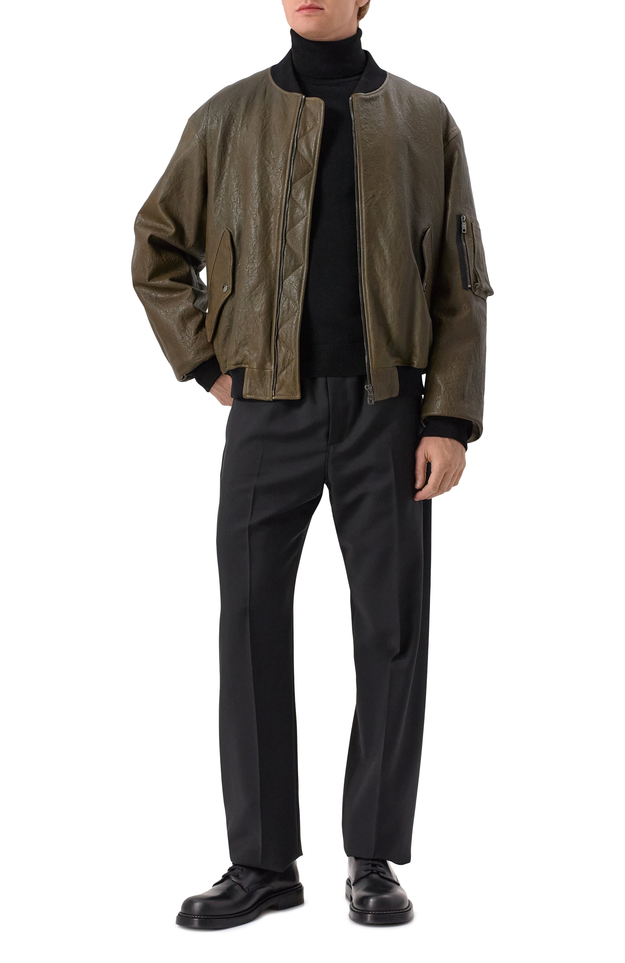 Кожаный бомбер DOLCE & GABBANA, арт. G9BEDL/HULUC, фото 2