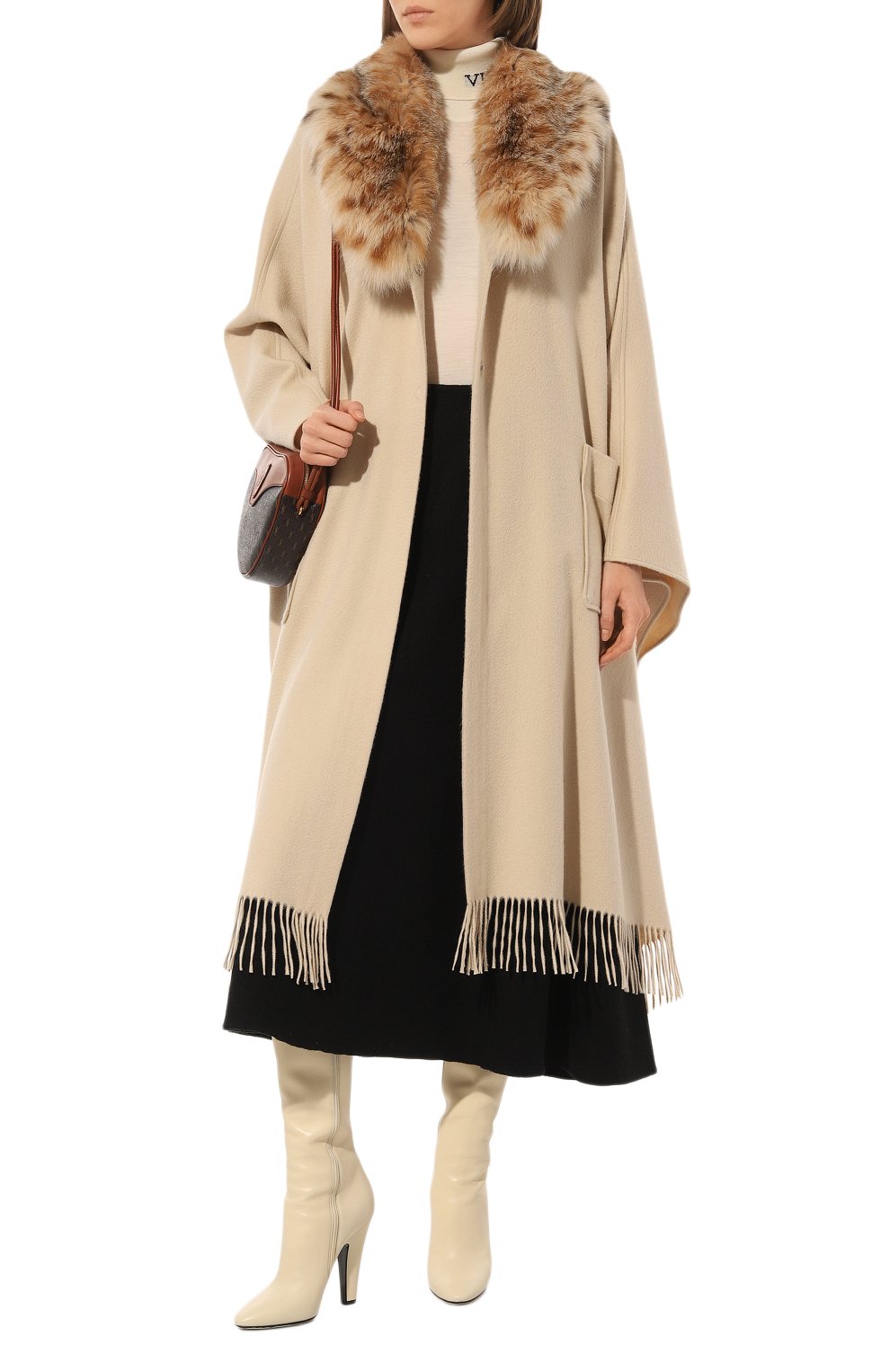 Кашемировый кейп с воротником из меха рыси SABLEFUR, арт. 72214-sb-01, фото 2